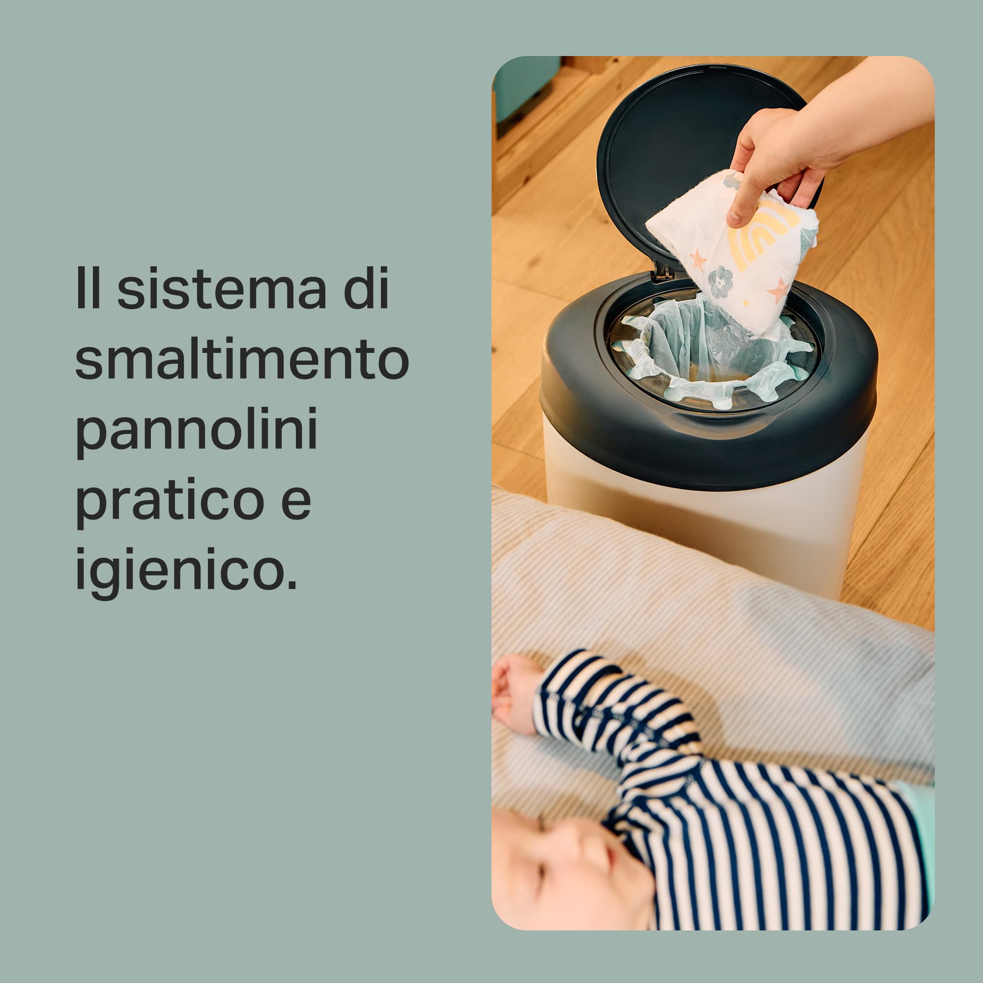 Tommee Tippee Mangiapannolini Starter Set Simplee, Contiene 6 Ricarica, Protegge da Germi e Cattivi Odori*, Struttura al 100% in Plastica Riciclata