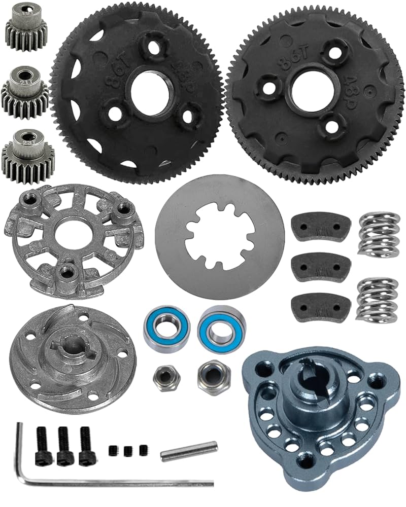 Rcarmumb RC 48P 86T Spur Gear w/ 19T 21T 23T & Slipper Clutch