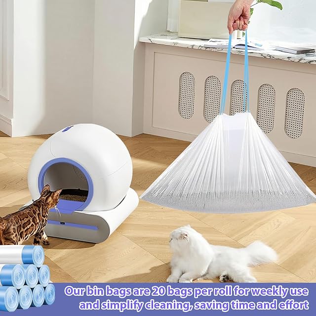 Foto 5 de 7 de WIYETY Bolsas para Arena de Gatos: 160 Piezas 8 Rollos Bolsas de Desechos 45 * 50cm Bolsas para Arena…