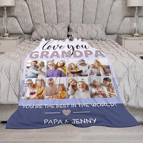 Miniatura 25 de Manta personalizada de doble cara, regalos de Navidad para familiares y amigos, manta personalizada con texto fotográfico para mamá, papá, abuela
