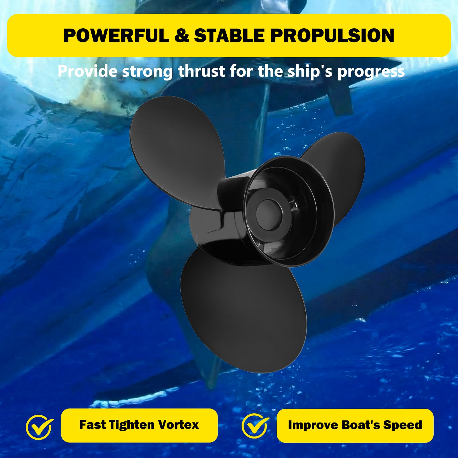 15 X17 Replace OEM#48-832828A45 Boat Outboard Propeller for