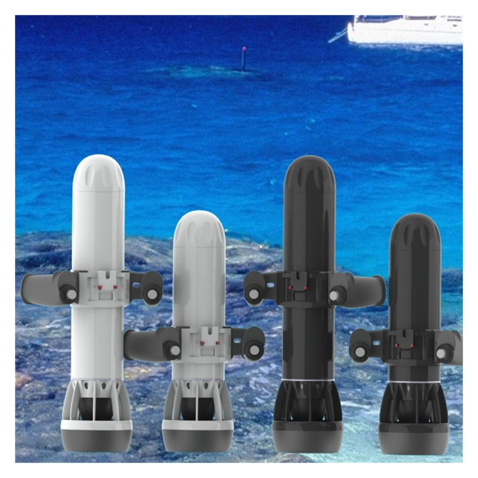 Scooter subacqueo Propulsore Subacqueo A Braccio con Una Sola Mano, Propulsore Subacqueo Portatile for Immersioni Subacquee per Le Immersioni subacquee e Lo Snorkeling(Noir,Long Double)