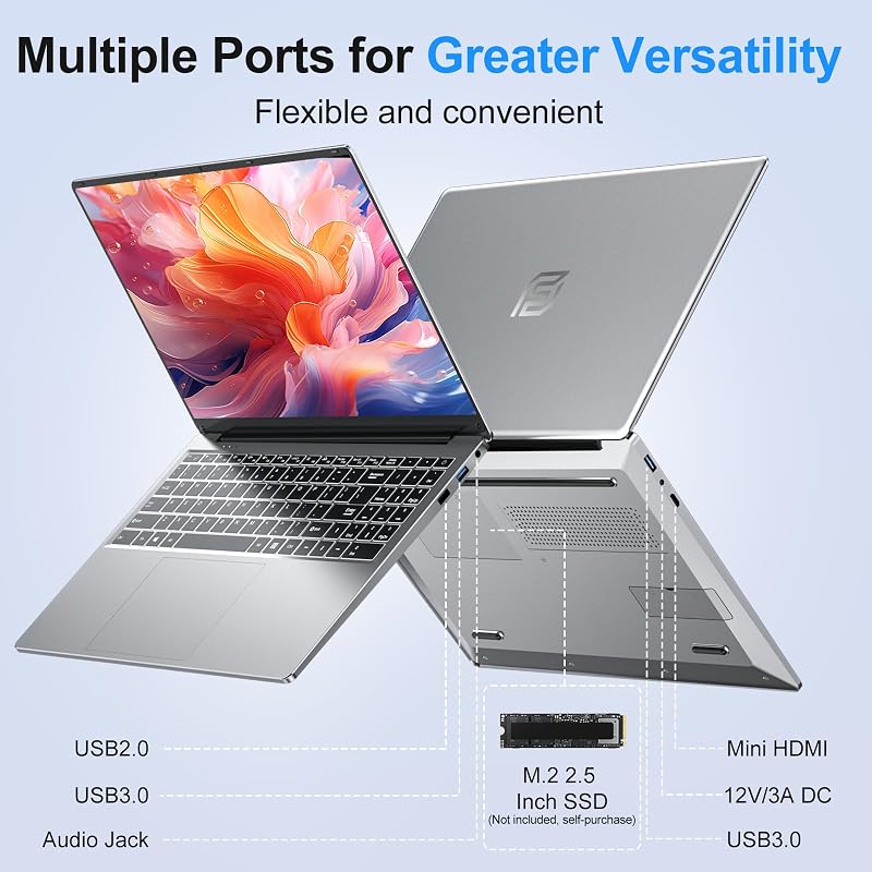 NIAKUN 2026 Gaming Laptop,16 Inch Laptops Computer with Windows 11 Pro & Microsoft Office,16GB RAM 1TB SSD,Intel N150(4C/4T),Backlit Keyboard,Mini HDMI,cam|Mic,Portable Thin for College,Work,Student image 6