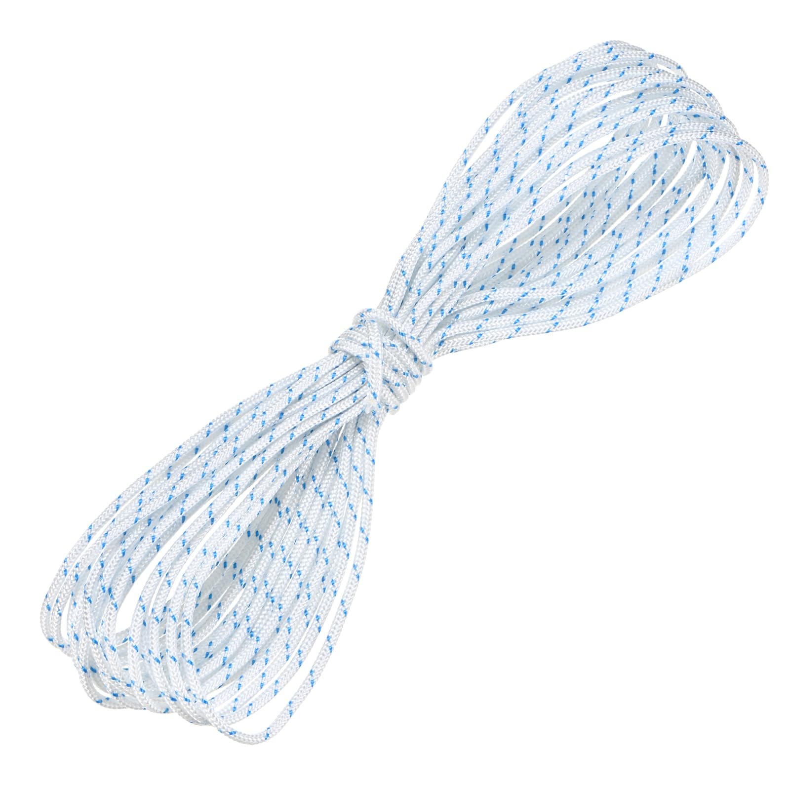 M METERXITY Recoil Starter Rope Pull Cord 3.5mm 10m Pull Starter Rope Nylon Pull Cord Pull Starter Rope for Mower/Chain Saw/Trimmer/Brush Cutter [White Blue]