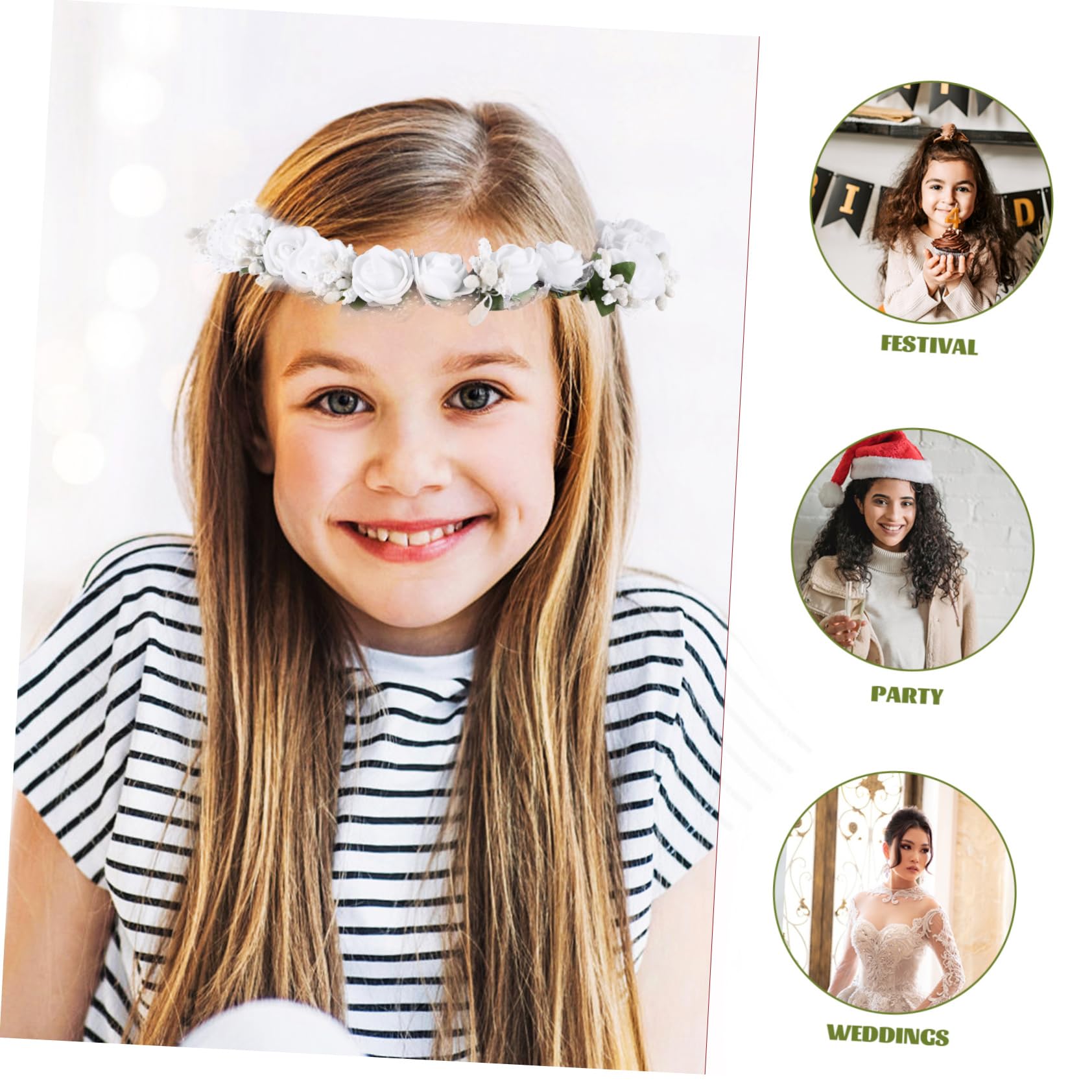 Healeved 5stücke Blumenkranz Haarschmuck Für Damen Elegantes Hochzeits-stirnband Mit Schaumrosen Und Perlen Für Braut Fotografie Und Besondere Anlässe Leicht Und Tragbar