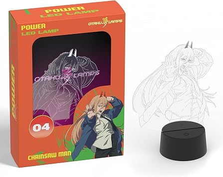 Otaku Lamps Power Chainsaw Man Anime Lamp Figure Night Light, 16 Color RGB LED 3D Anime Room Decor Gift for Otaku