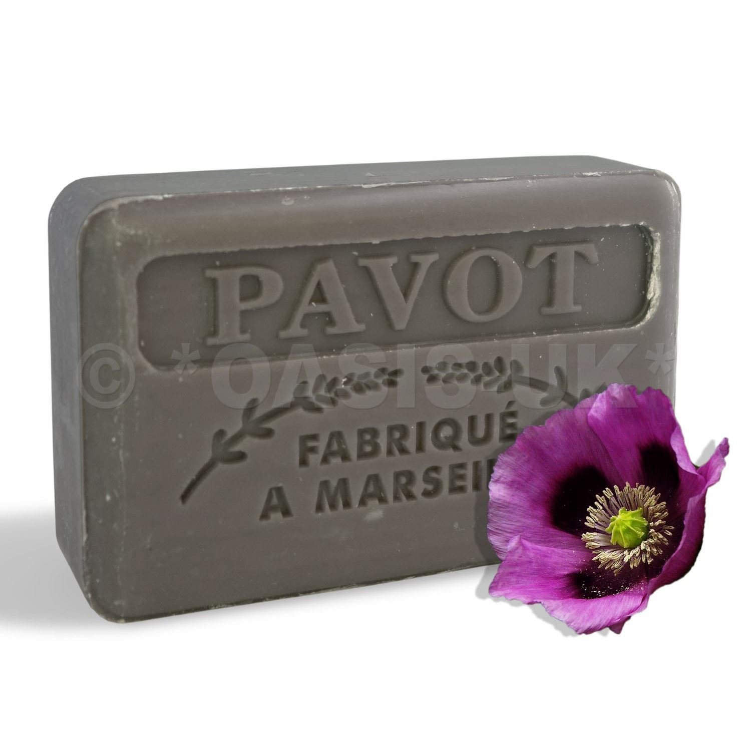 125G Savon De Marseille Soap - Poppy Seeds (Pavot)