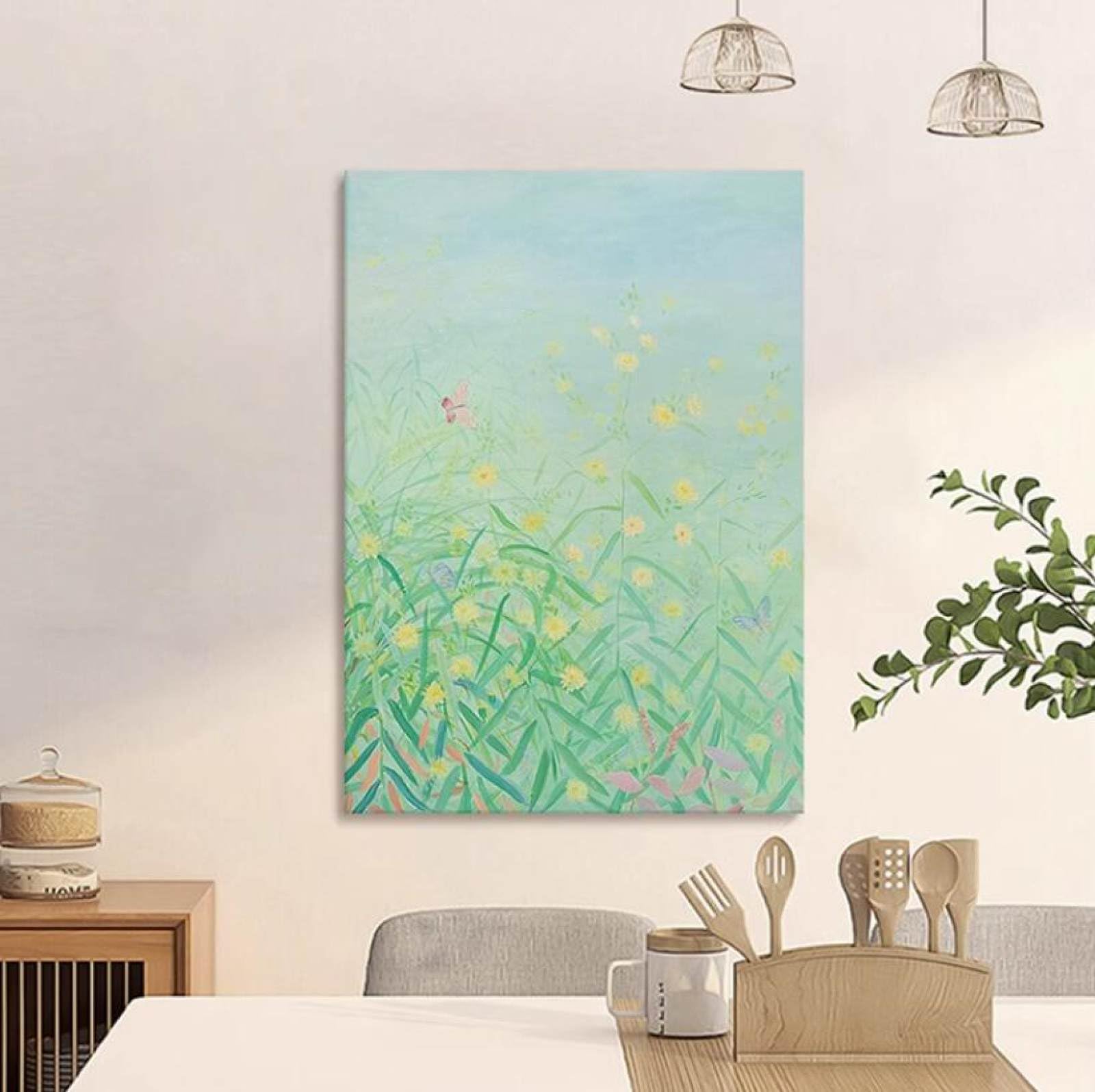 Peinture à l'huile paysage pastoral abstrait pour sublimer un grand mur de salon