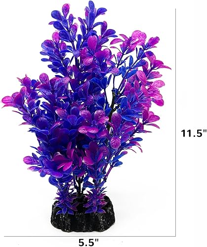 Miniatura 3 de M-bay Plantas de acuario moradas, decoraciones artificiales de acuario, 1 planta de plástico para pecera