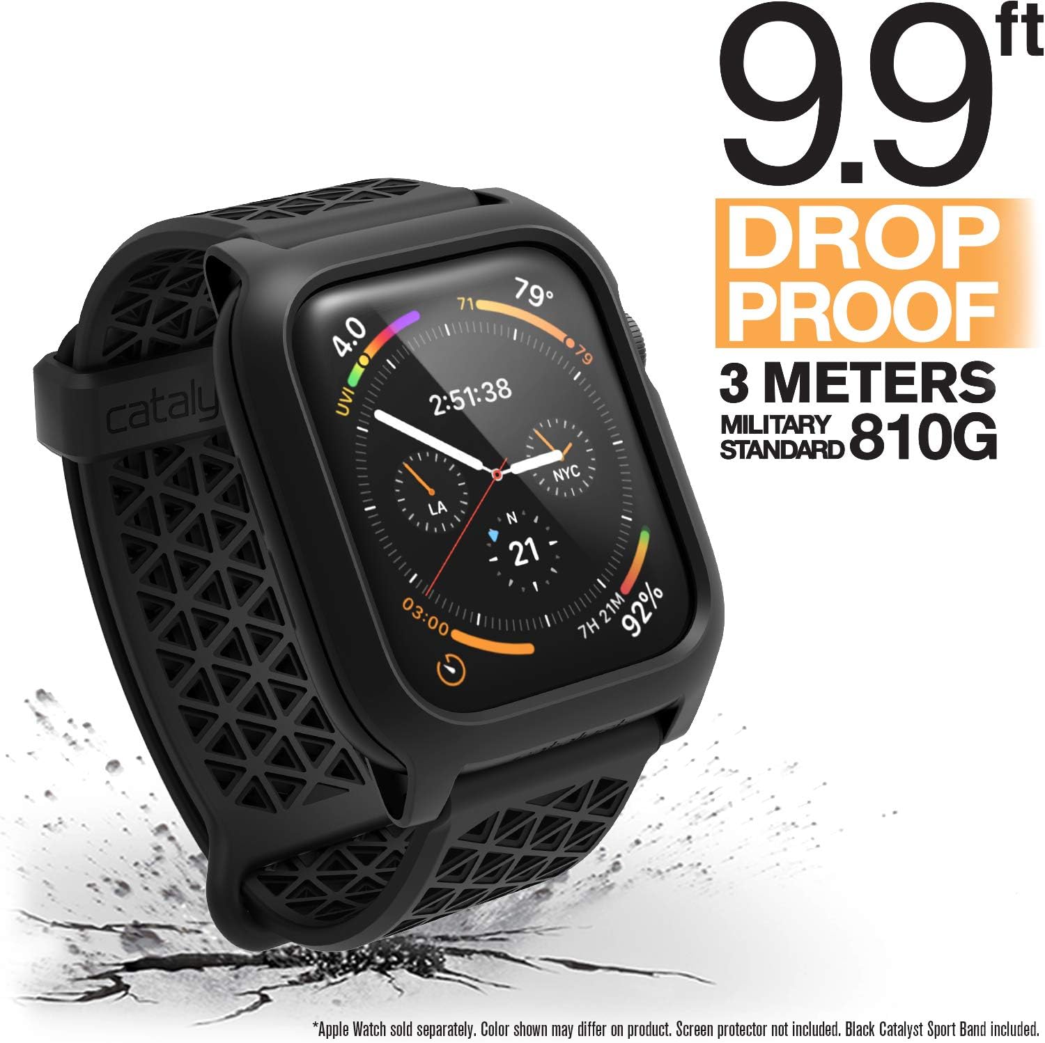 CatalystApple Watch Series 4 Impact Case 44mm ECG and EKG Compatible Superior Sport Band Rugged iWatch Protective Case, Drop Proof Shock Proof Apple Watch Case, Stealth Black