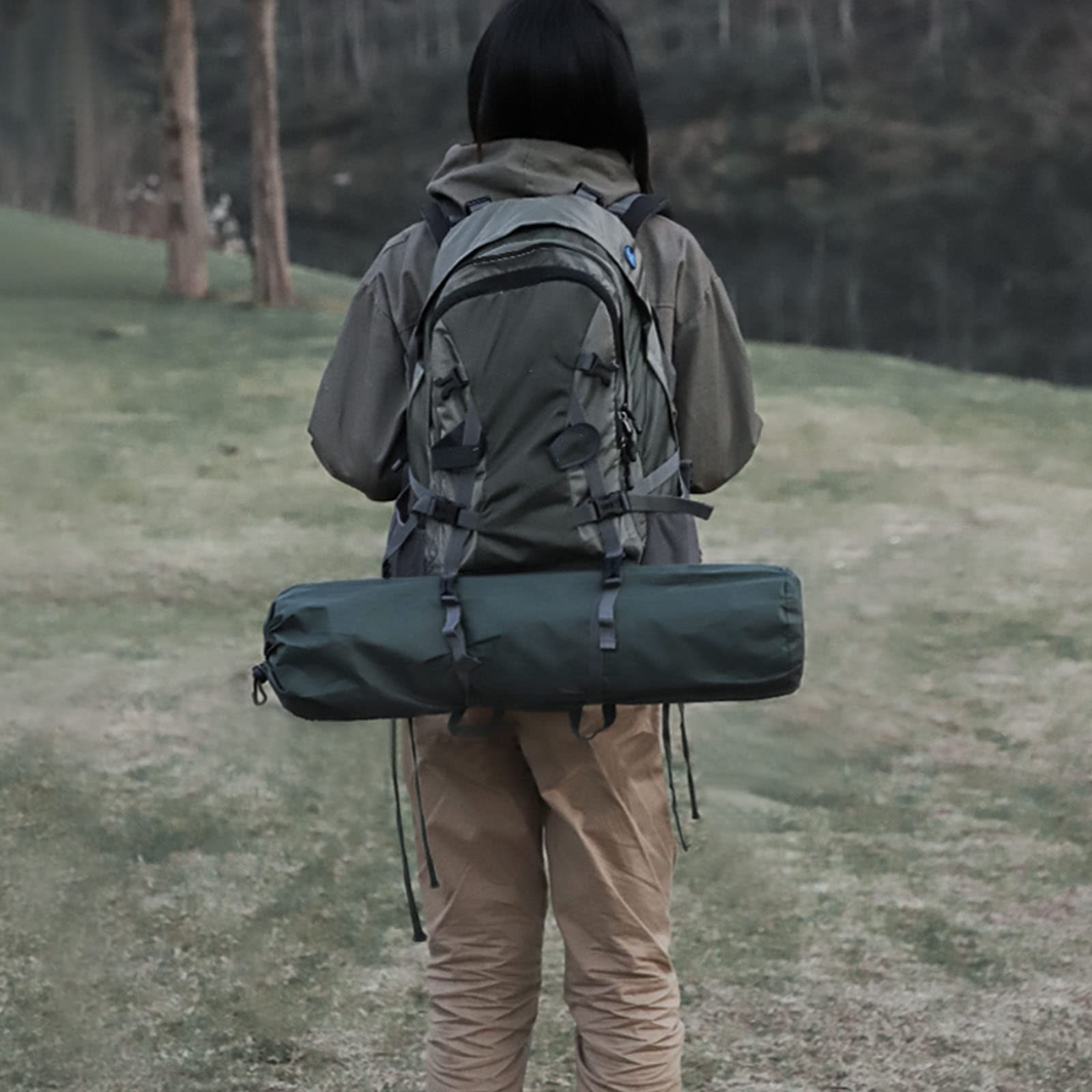 Selbstaufblasende Camping-Doppel-Isomatte, übergroßer, Leichter, wasserdichter Warmwetter-Schlafsack für Camping, Wandern, Rucksackreisen Sport & Freizeit