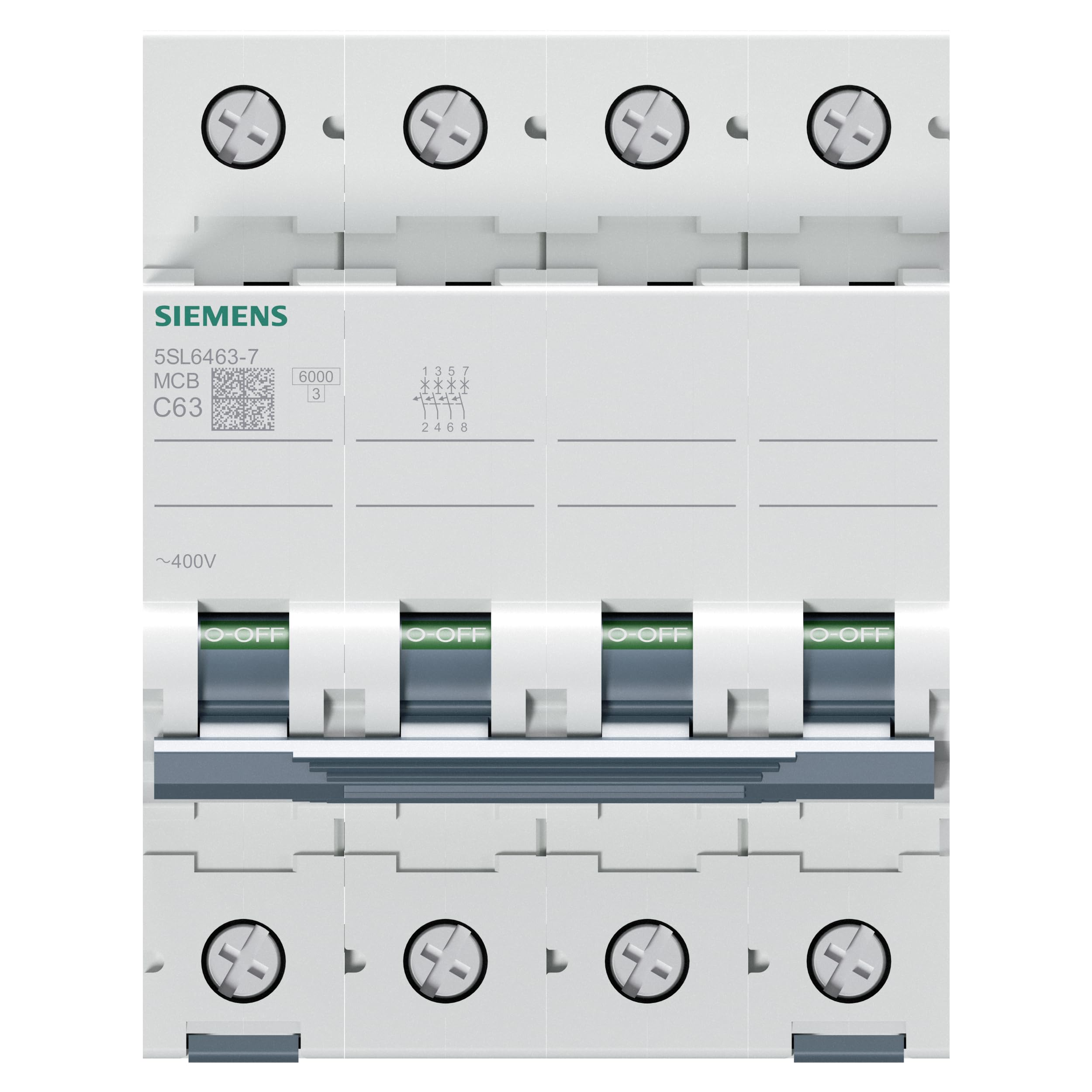 5SL64637 Interruptor automático magnetotérmico 4P 63A Curva C 6kA 400V