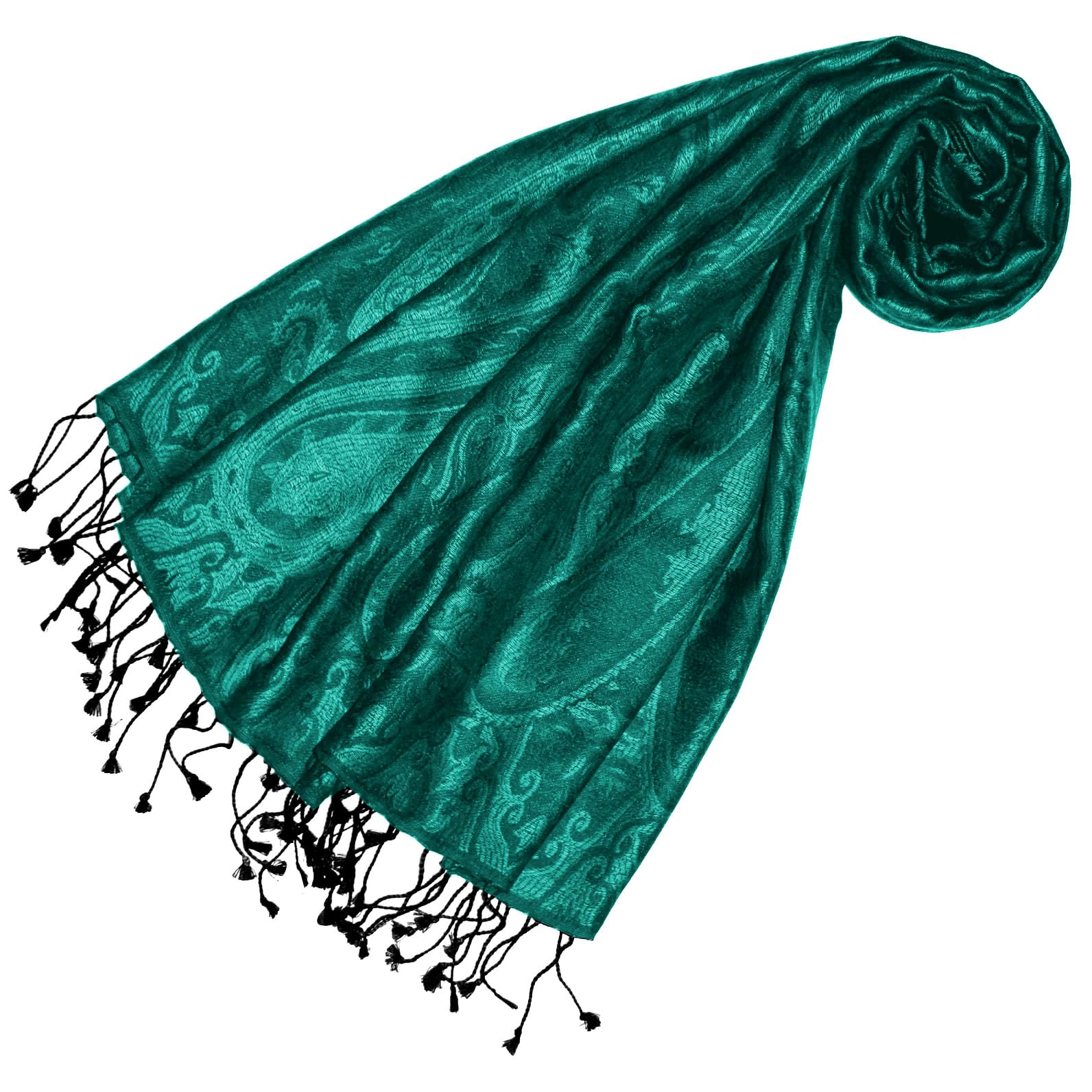 Lorenzo Cana Pashmina Schal Aus 100% Seide – Jacquard Gewebt, 70x190cm Paisley Muster