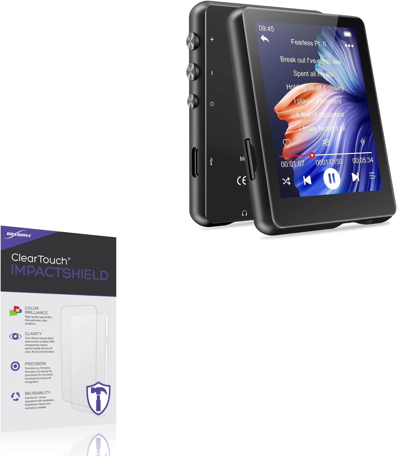 BoxWave Screen Protector Compatible with MECHEN M3 Touchscreen MP3 Player - ClearTouch ImpactShield (2-Pack), Impenetrable Screen Protector Flexible Film