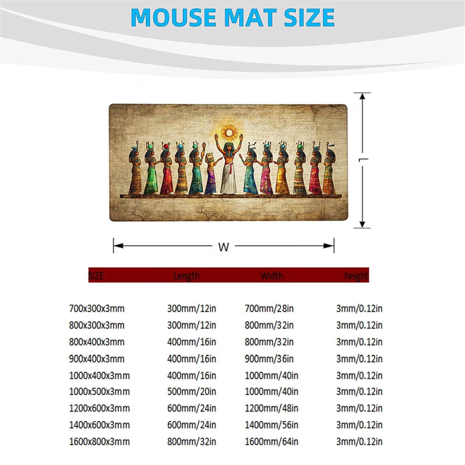 Podkładka pod mysz XXL Egipt, podkładka pod mysz na biurko 1200 x 600 x 3 mm, podkładka pod mysz z antypoślizgową gumową podstawą, podkładka pod mysz improve speed and accuracy do