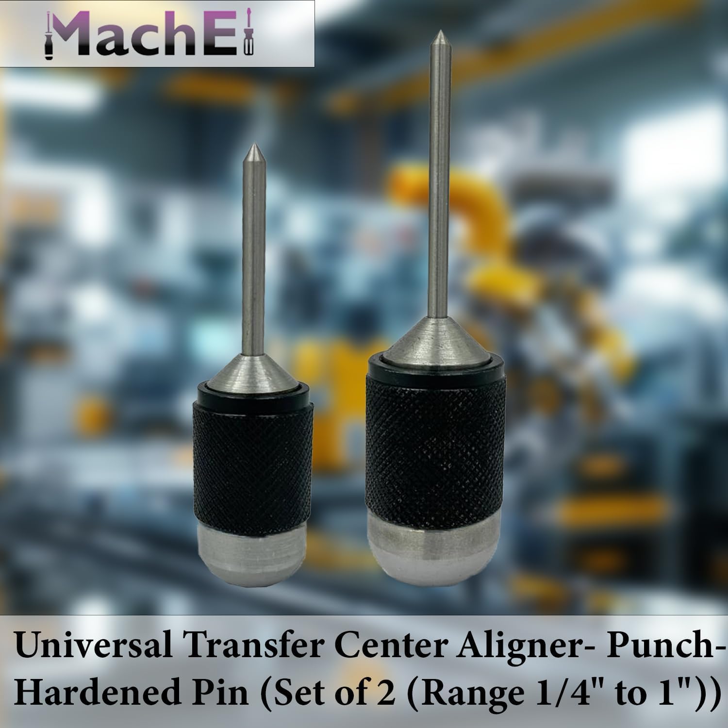 MachEl Universal Transfer Center Aligner with Punch-Hardened Pins (Set of 2, Range 1/4" to 1"), ground & Epoxy Black - Image 3