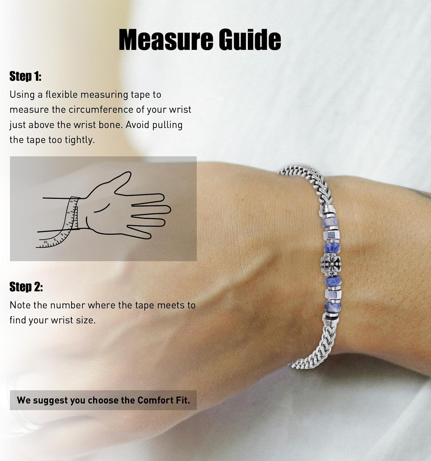 Stainless Steel Beaded Bracelets for Men&Women,Valentines Birthday Annivesary Christmas Jewelry Gifts for Lover Father Mother Friends,Casual Trendy Beaded Bracelets Cool Adjustable Size - Image 6