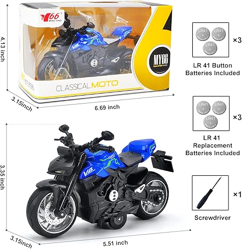 Vista 16 de Juguete de motocicleta – Juguetes de motocicleta para niños de 3-5, 5-8, mini motocicletas de juguete con luces y sonidos para niños y niñas de 3