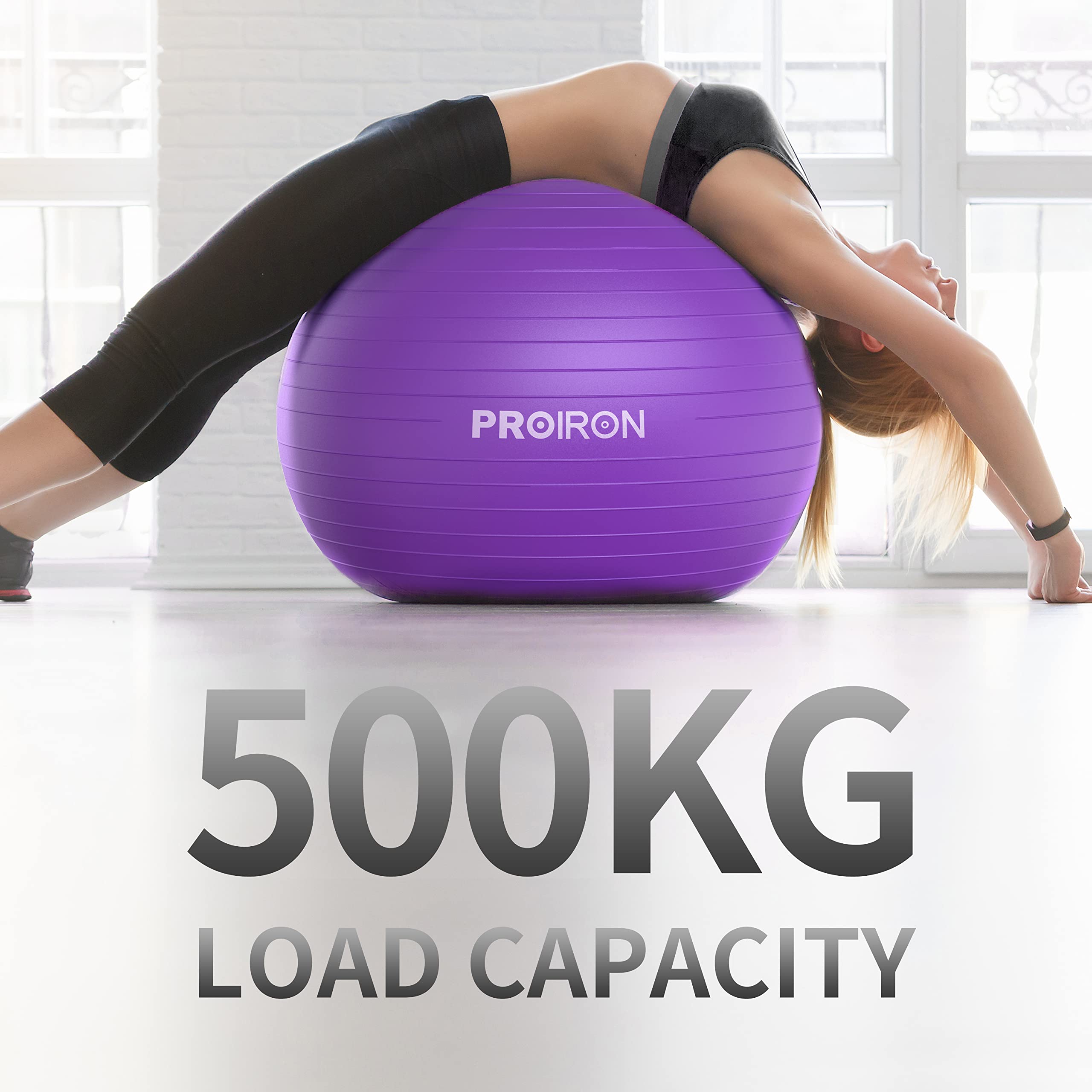 PROIRON Extra Thick Exercise Pregnancy Ball 55cm 65cm 75cm, Anti-Burst Gym Ball, Swiss Ball with Pump for Yoga, Labour, Pilates, Fitness, Stability