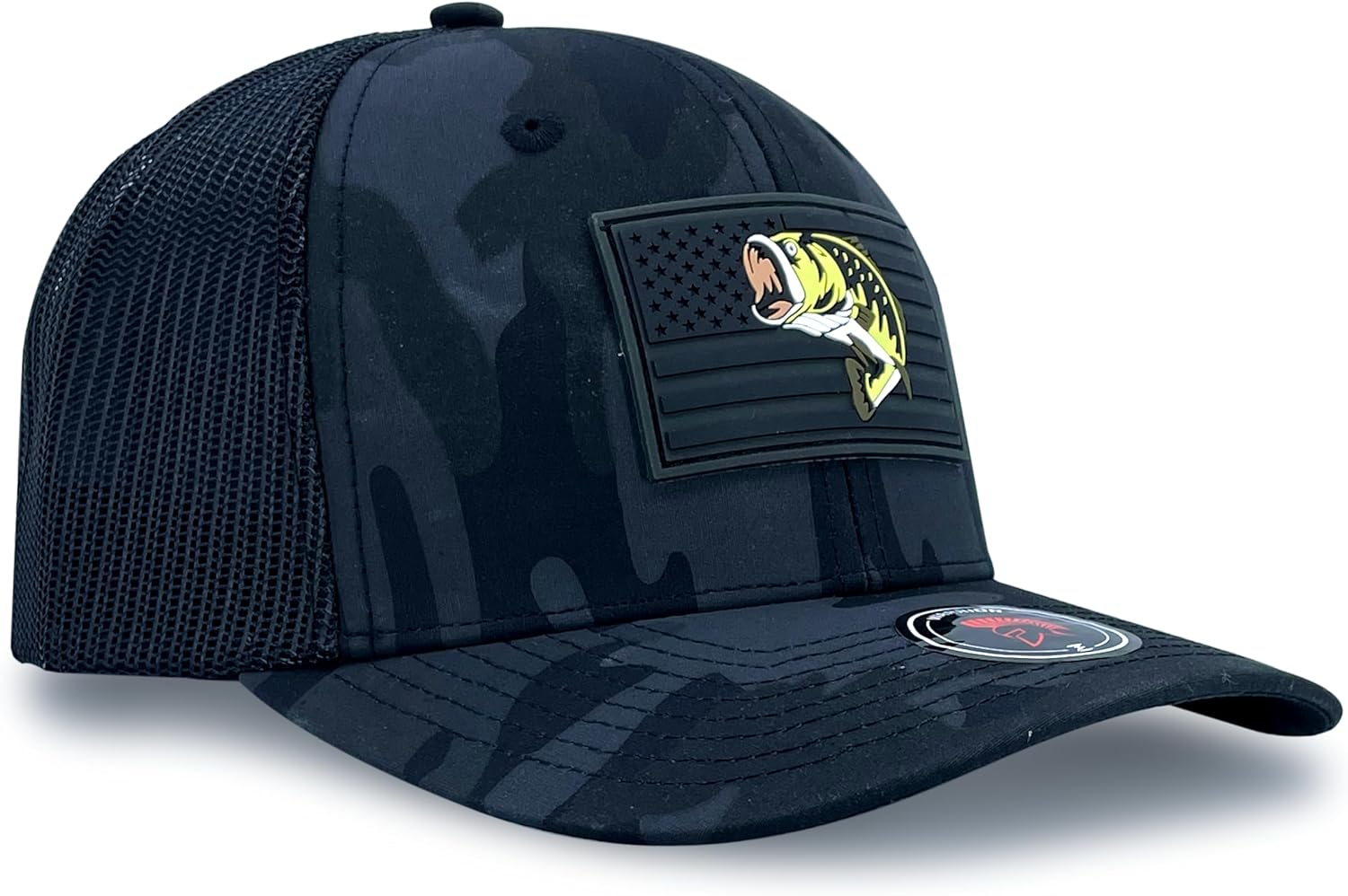 Premium Bass Fishing American Flag Hat - Mens, Womens, Outdoors, Hunting, Fishing, Patriotic