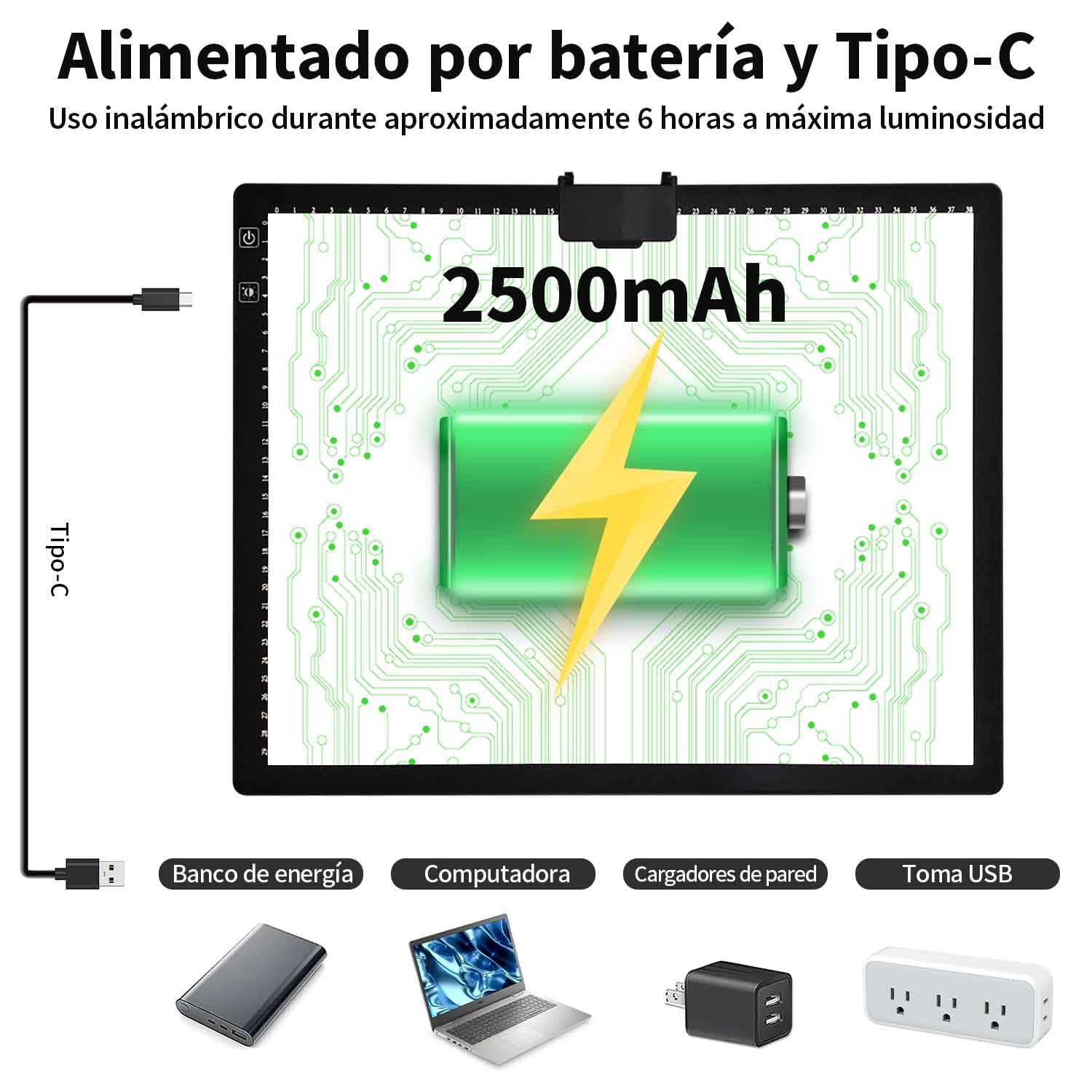 Zocelight Almohadilla de luz recargable A3 para pintura de diamantes, caja de luz de trazado con soporte y clip, 3 colores regulables continuos y 6 niveles de brillo para artistas, dibujos, bocetos,