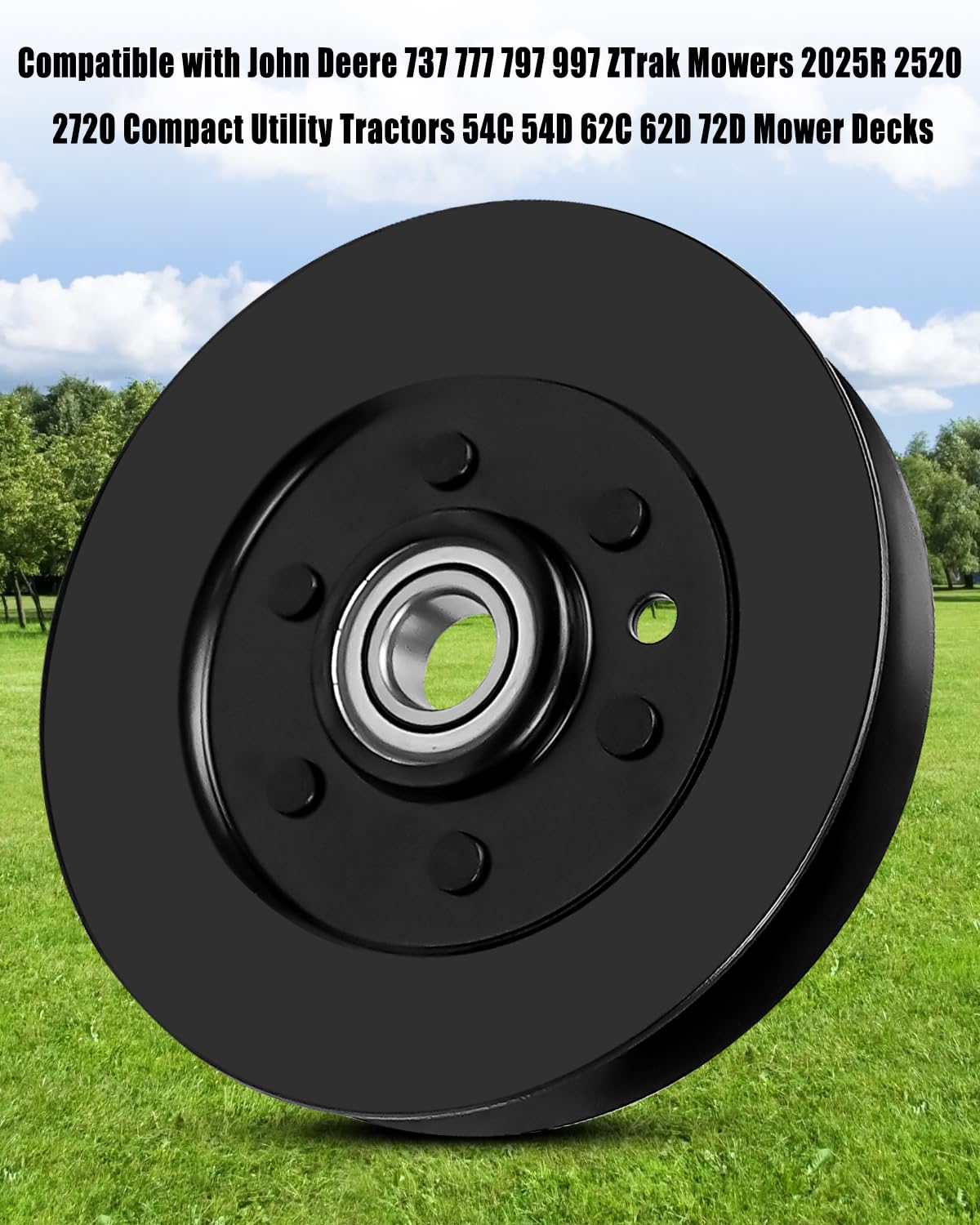 Polea tensora para cortacésped John Deere 737 757 ZTrak 2025R 2305 Tractores compactos 54C 54D, polea de correa de cortacésped de repuesto TCA17540 TCA14330 TCA14594