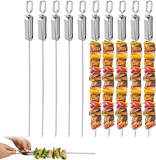 Grelhar Espetos Aço Inoxidável, Varas para grelhar Espetos metal, Espetos churrasco metal, espetos churrasco frango aço resistente kebab para churrasco ao ar livre, Xinxi