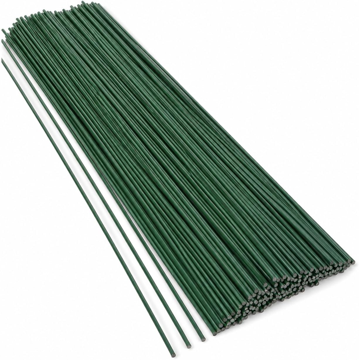 IMIKEYA Floral Stem Wire 2 pcs Green Artificial Plant Stem Metallic Line 7.48 in Fake Flowers Accessory for Bouquet Making Wreaths Vase Arrangements Wedding Party Decor Home Decoration
