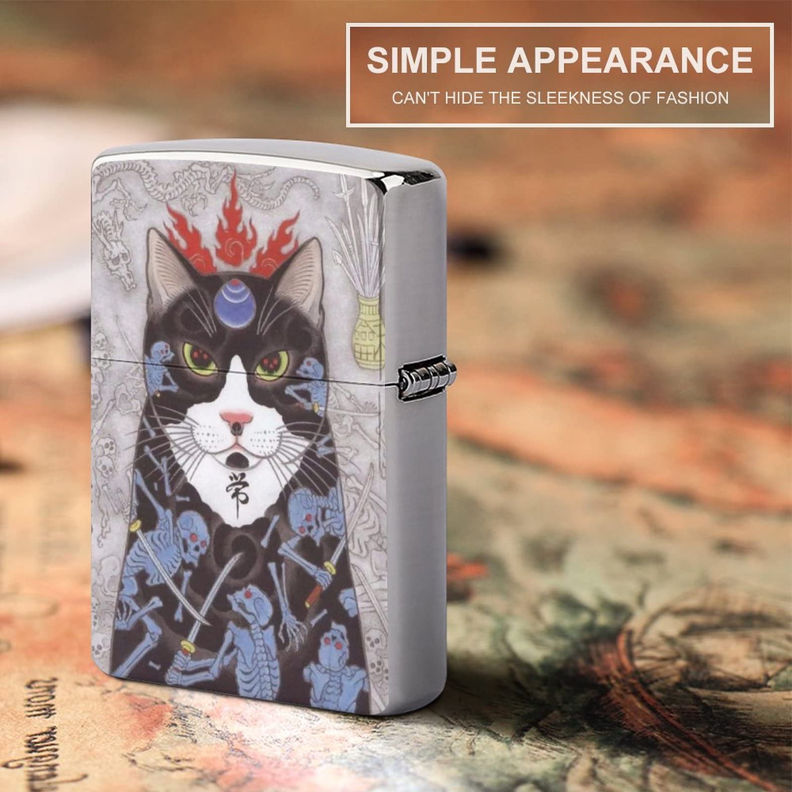 Amazon.co.jp: ジッポライター兼用ケース 和風 浮世絵 猫 ZIPPO兼用