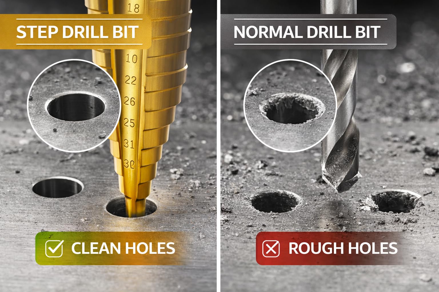 Step Drill Bit Set - 3PCS HSS Titanium Coating -6