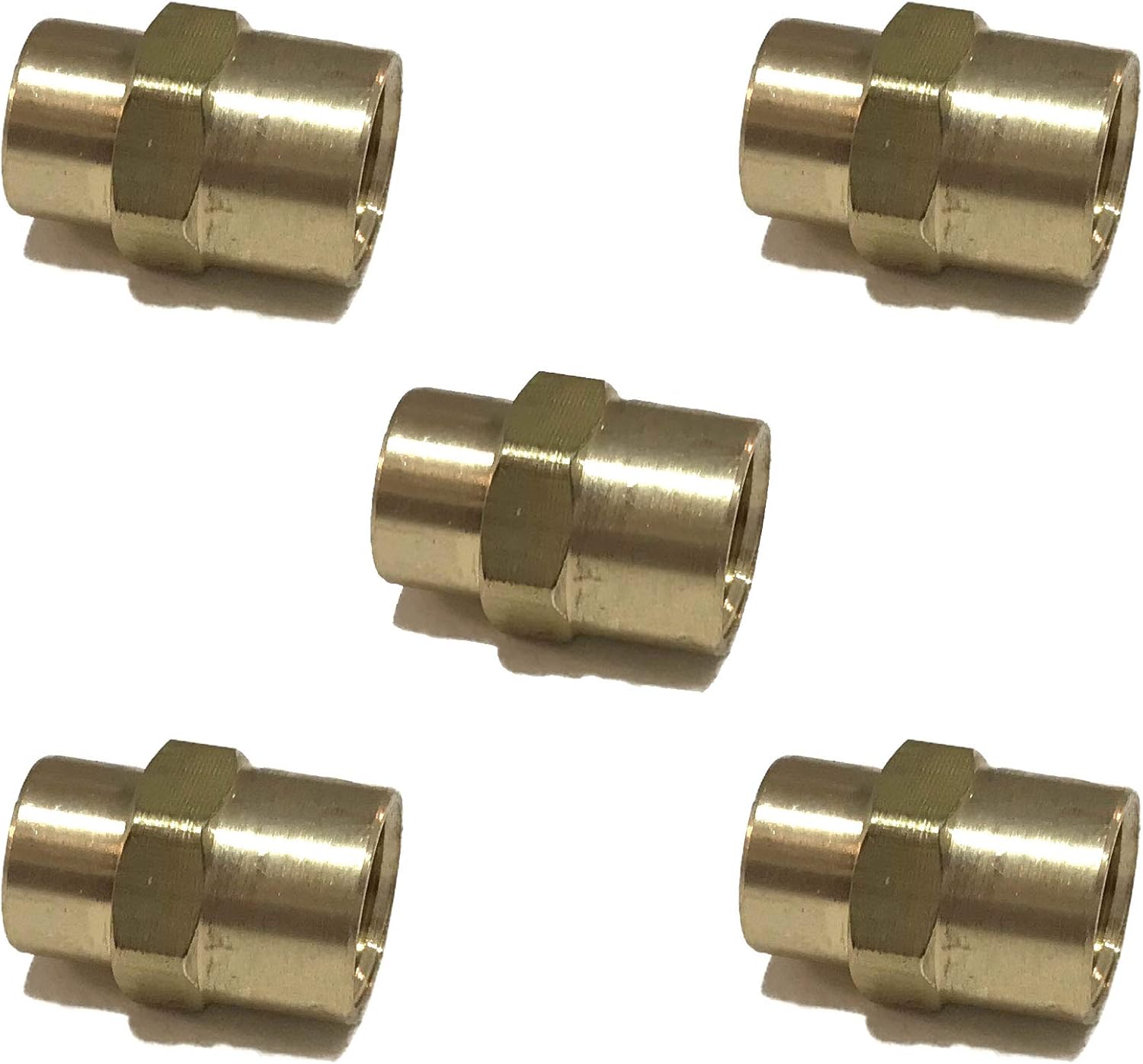 Brass REDUCING Coupling 1/4" X 1/8" Female NPT FNPT Fuel/AIR/Water/Oil/Gas WOG (Qty 01)