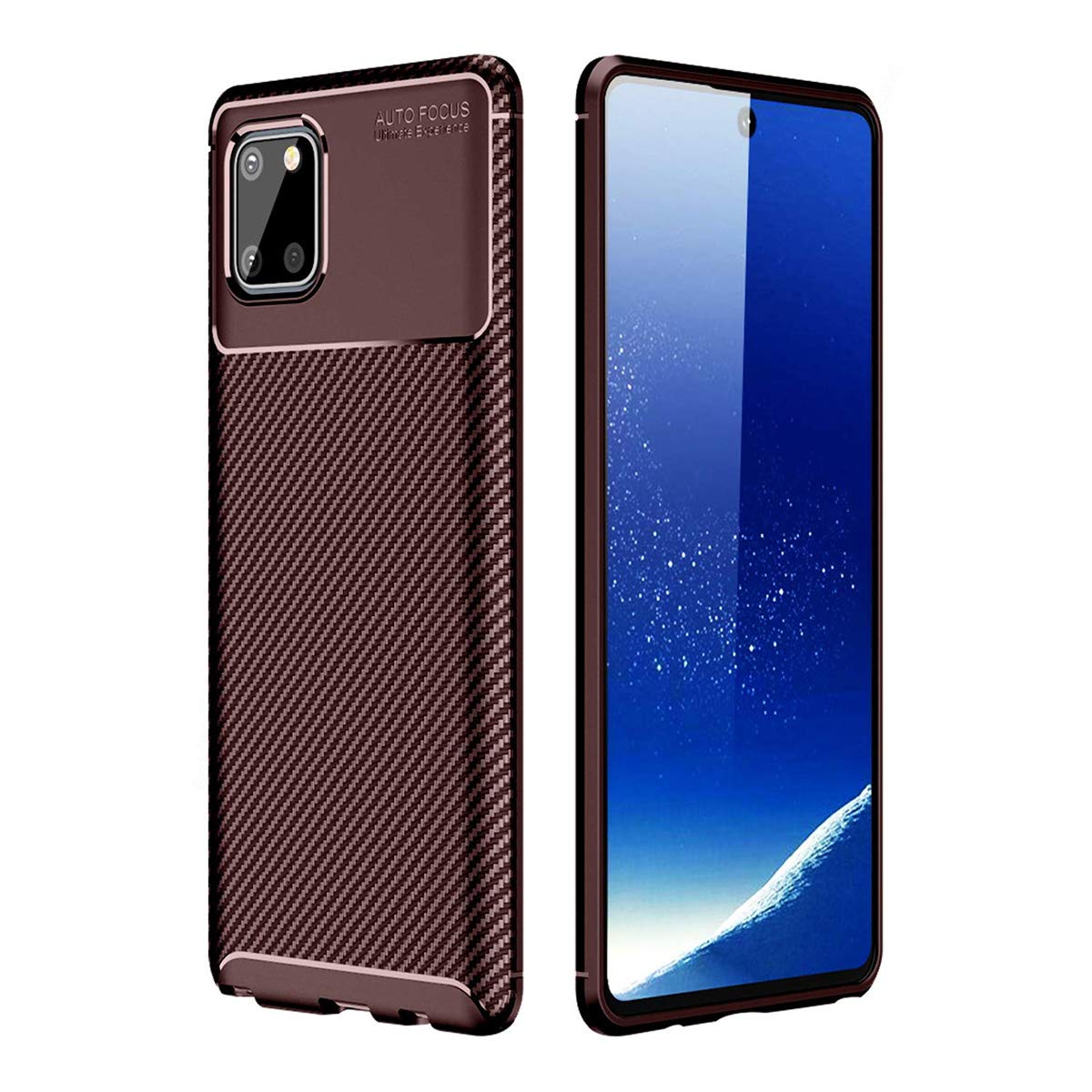 Zore Samsung Galaxy A81 (Note 10 Lite) ile uyumlu Kılıf Negro Auto Focus Silikon Kahverengi