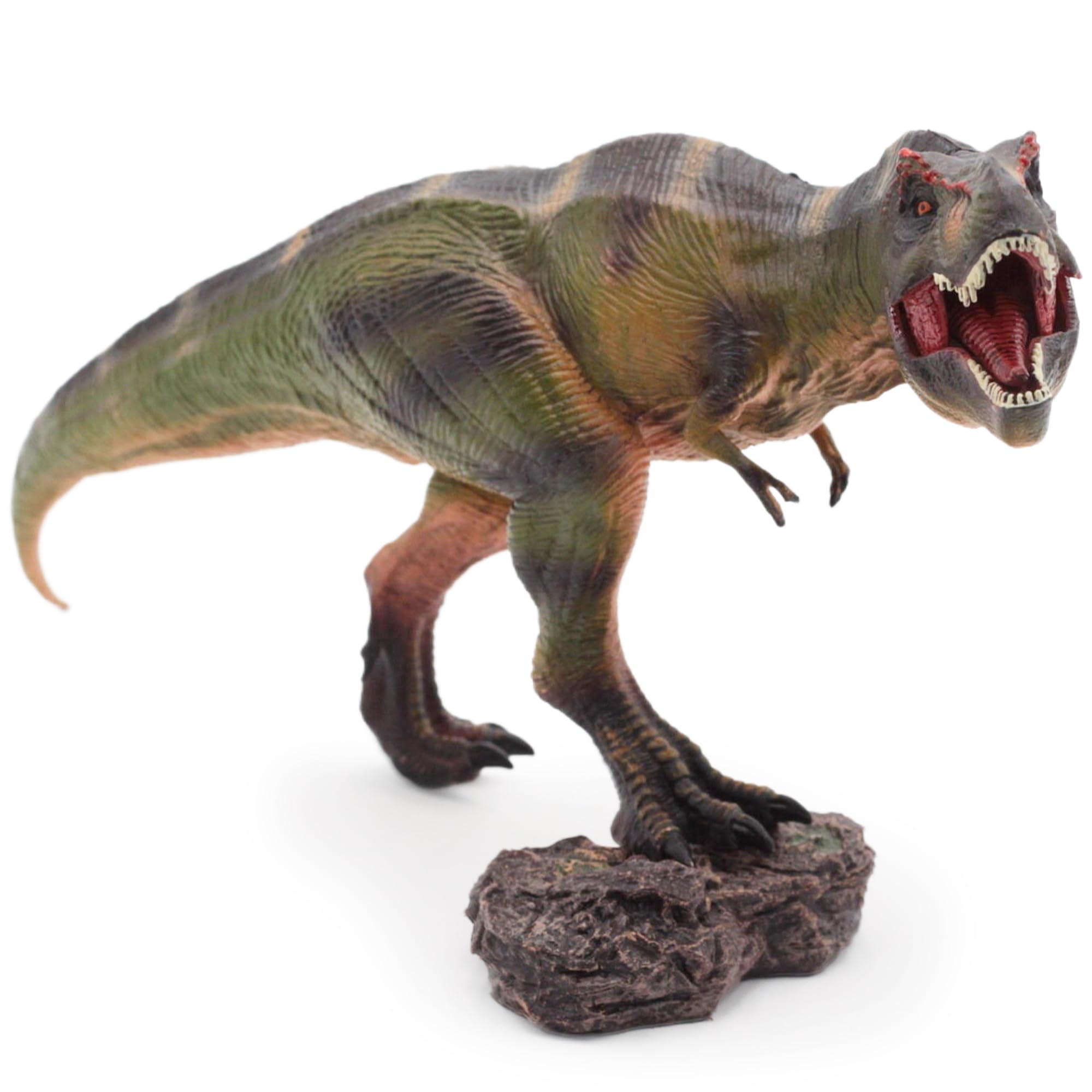 Tyrannosaurus Rex Toys for Kids, T-Rex Dinosaur Action Figure Toys T-Rex Toy Figurines with Moveable Jaw and Rock Dino Model Toy for Boys and Girls Play or Display
