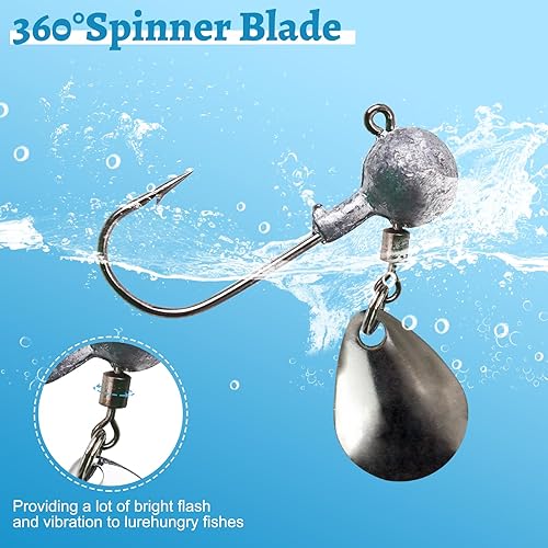 Miniatura 4 de 15-50pcs pesca jig heads ganchos Set 3D ojos alto carbono redondo Crappie jigs 132-12OZ pesca jig hooks surtido jig heads agua salada agua dulce