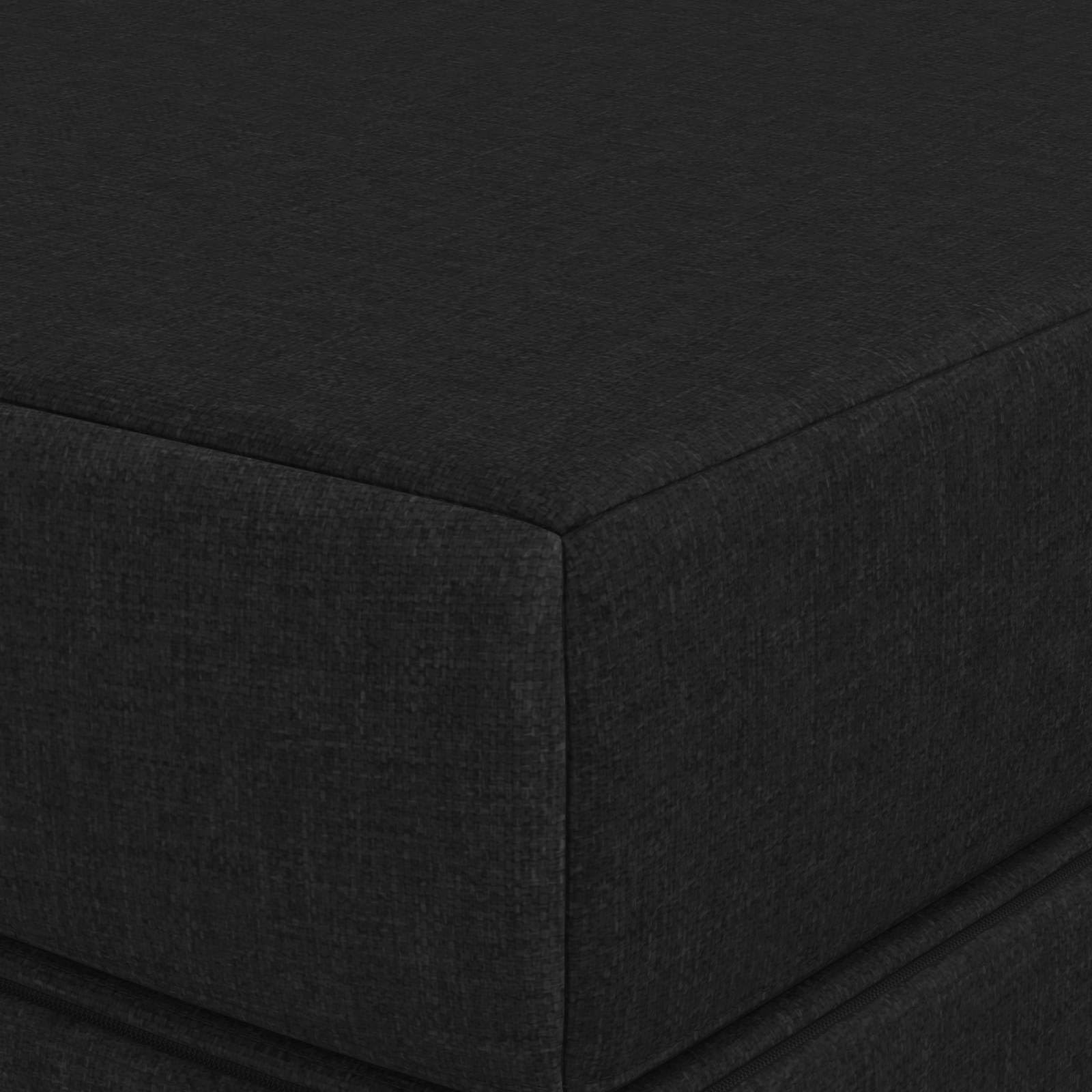 Sofa rozkładana 160 x 67 x 45 cm czarna poliestrowa z pianką