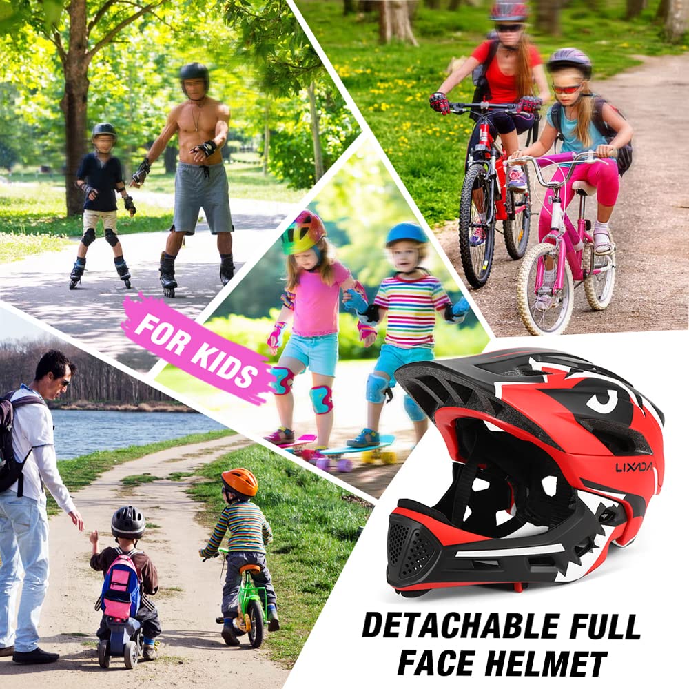 Kask rowerowy dla dzieci, zdejmowany kask na całą twarz, kask ochronny do jazdy na rowerze, deskorolce, wrotkach