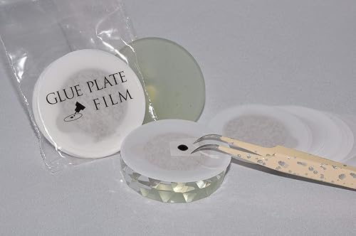 Alluring Adhesivo de película de placa de pegamento para piedra de jade, paleta de cristal para extensiones de pestañas x30 piezas