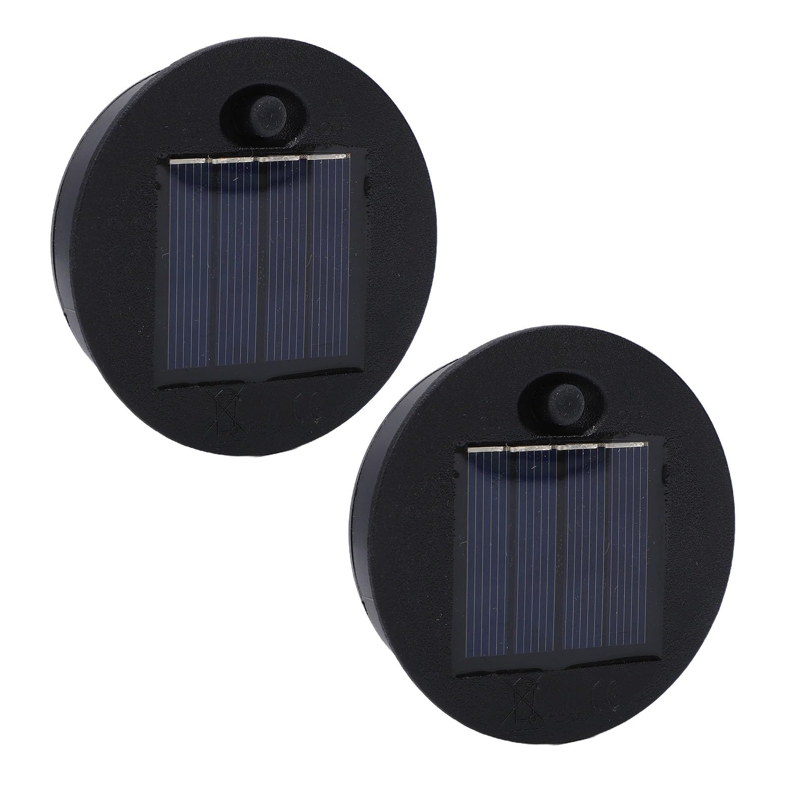 Fafeicy 2pcs Solar Light Replacement Tops Round 6cm Inner Ring for Outdoor Garden Pathway Lantern Parts (7cm / 2.76in Diameter)