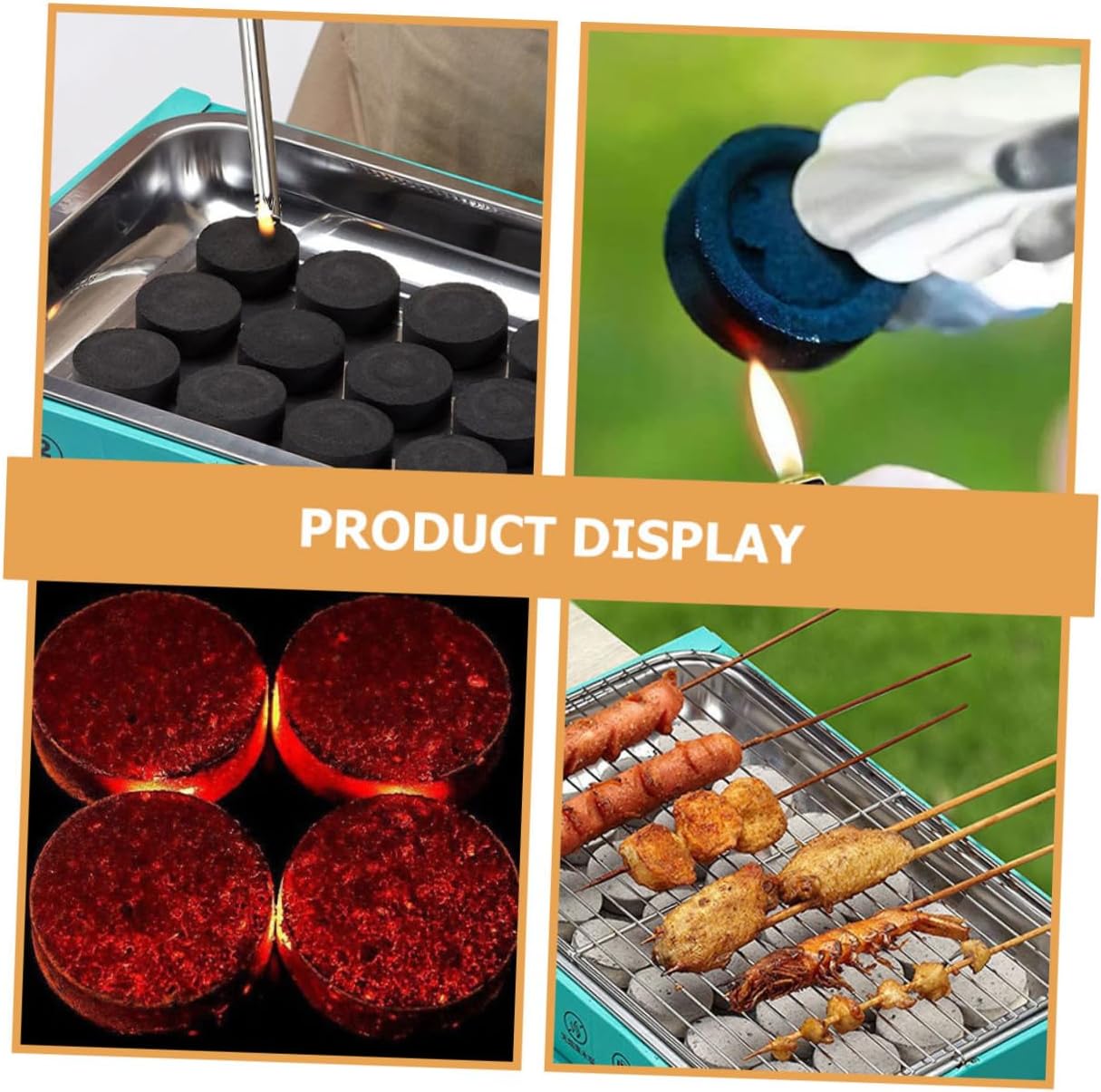 70pcs Quick Lighting Charcoal Tablets Smokeless Fire Charcoal for Outdoor Camping Grilling and Boiling Water Easy to Use for Survival and Tea Cooking