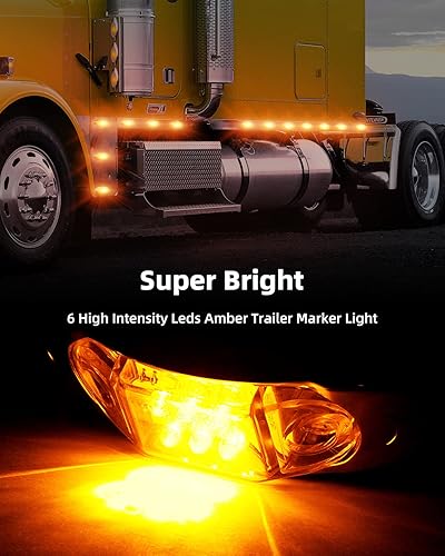 Miniatura 15 de Luces LED ovaladas para remolque, luz de marcador lateral LED roja con bisel cromado, luces LED universales para camiones, remolques, lanchas, Luz