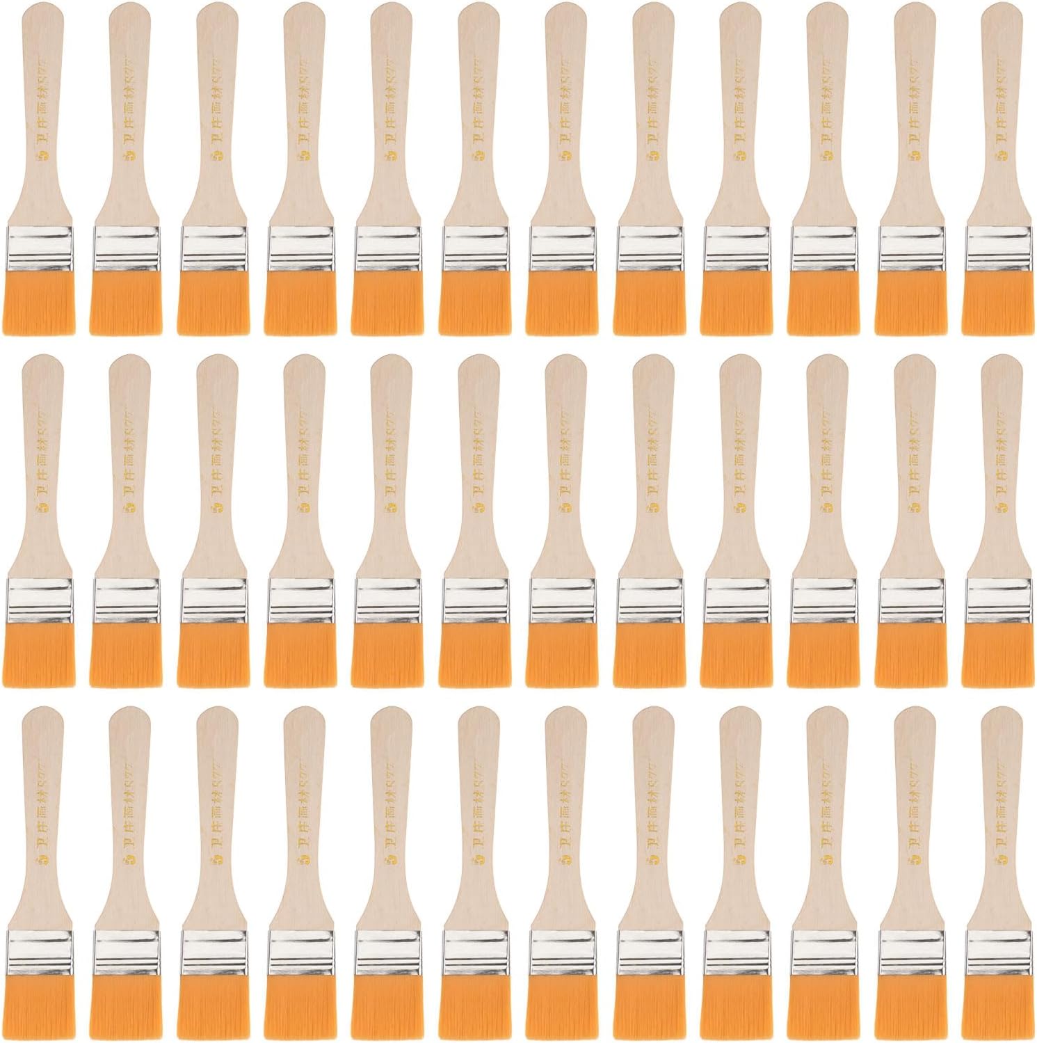 uxcell 36Pcs 6.5" Paint Brush 2.4" Width Soft Nylon Bristle with Wood Handle for Wall, Cabinets, Fences