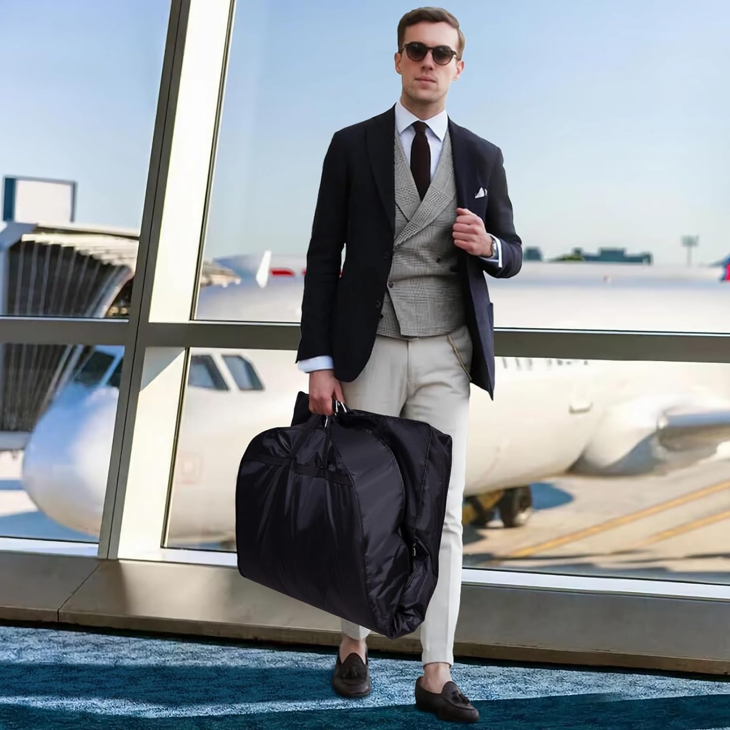 Portatrajes Funda Traje 2 Uds Bolsas De Ropa Con Refuerzos De 5 ''bolsa De Traje Armario Almacenamiento Cubierta De Traje Bolsa De Ropa Colgante Para Abrigos Chaquetas Camisas Funda Ropa Portatrajes V