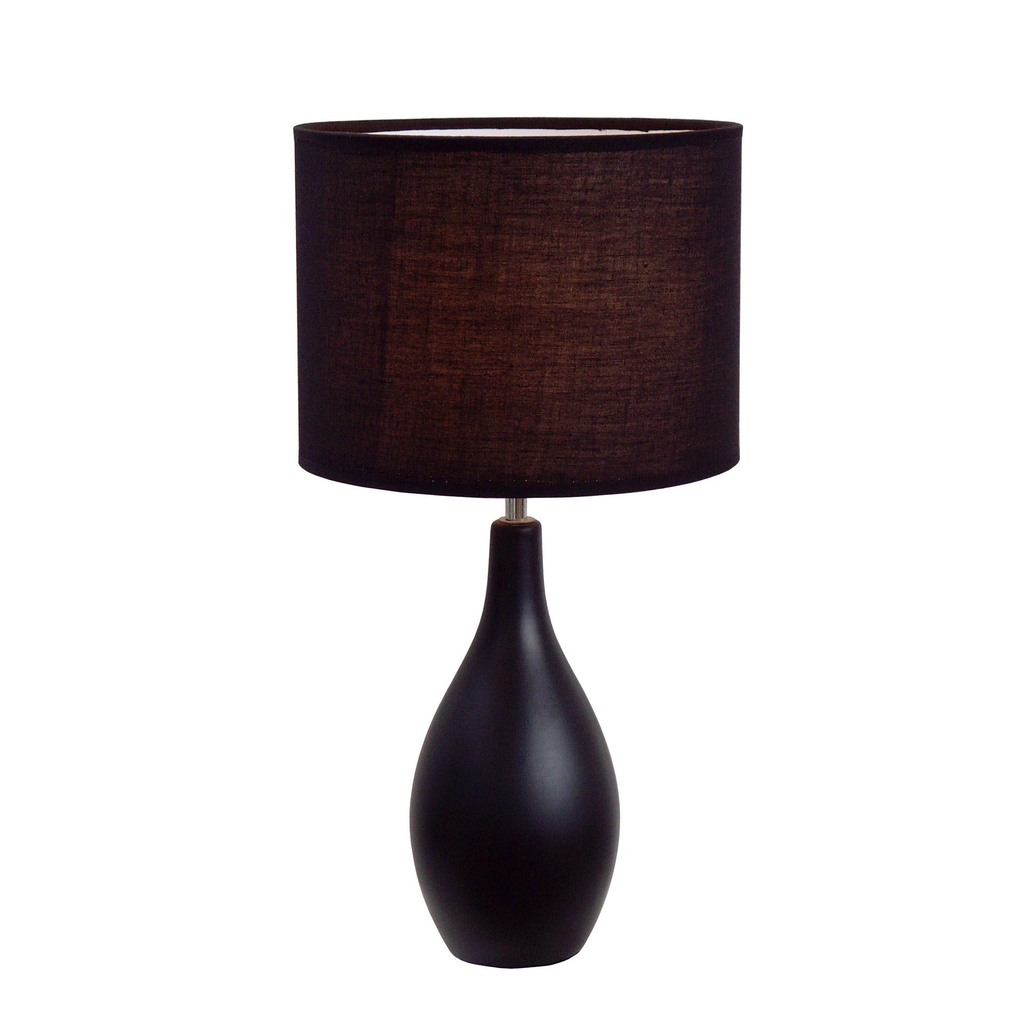 Simple Designs All The Rages Lt2002-Blk Oval Base Ceramic Table Lamp - Black