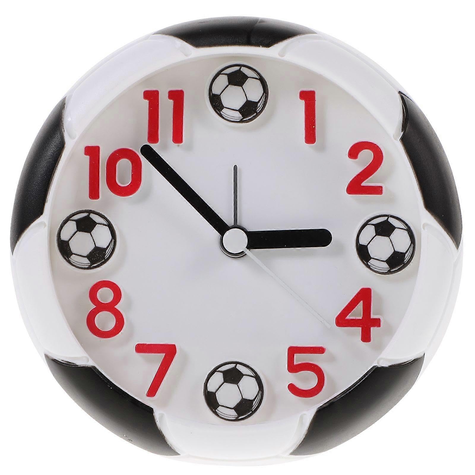 JOYHAPPST Creative Football Shape Alarm Clock Student Soccer Desktop Alarm Clock (No Battery)