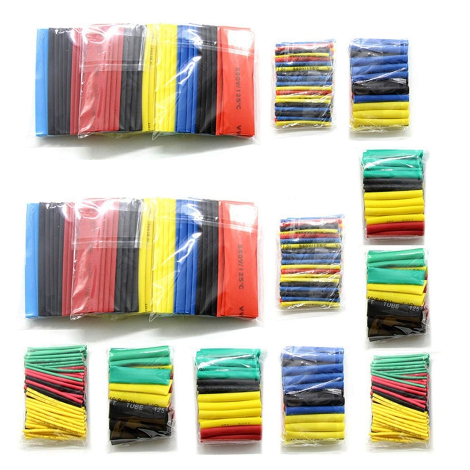 Tubos termorretráctiles de 1060 piezas en colores variados de 1 a 14 mm para cables sueltos