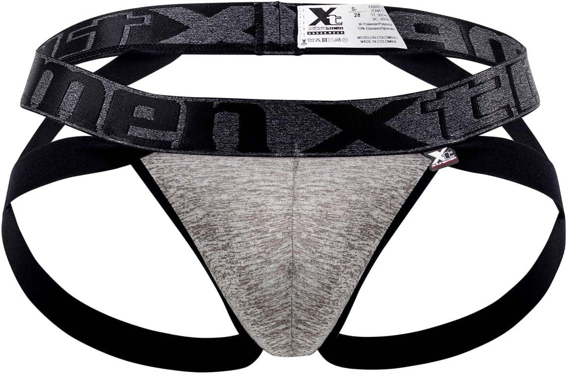 Xtremen Mens Fashion Underwear Jockstraps, Jasper Gray_style_91102, XL