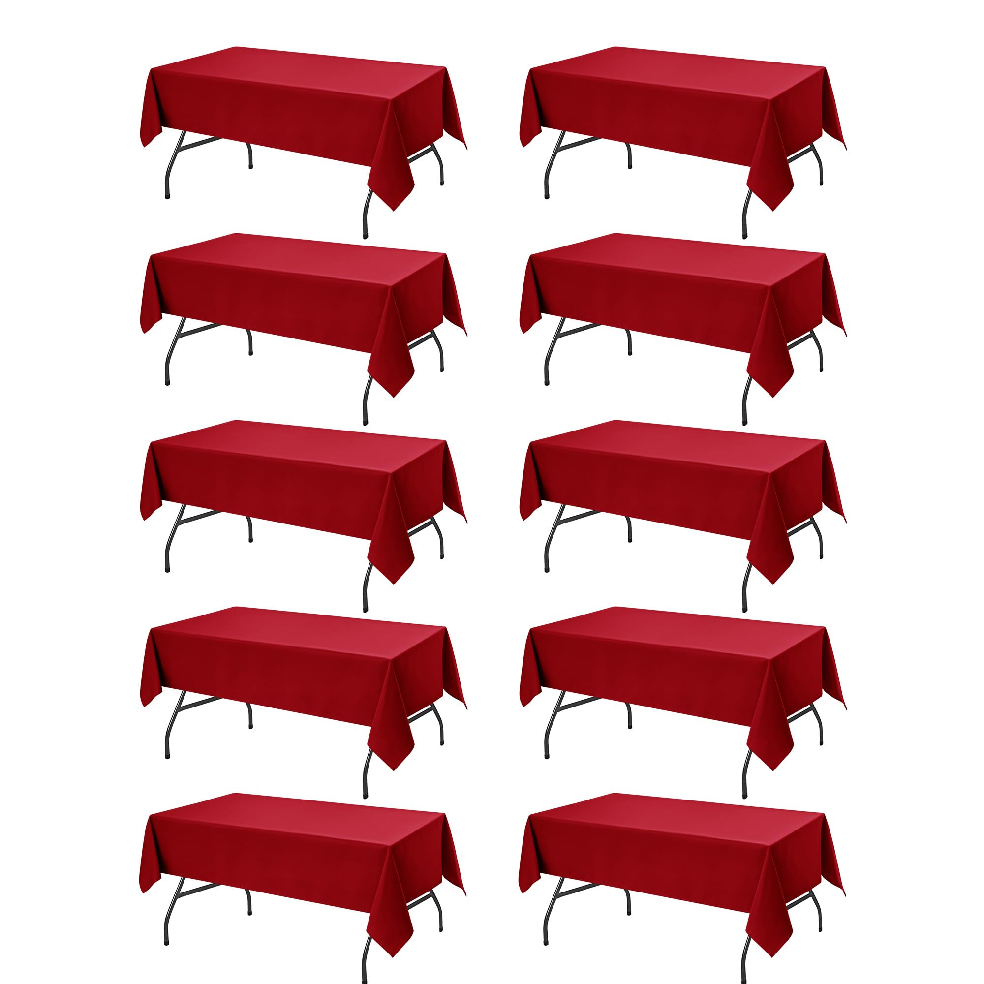 Photo 1 of ***MISSING PARTS***
Dailyset 10-Pack Red Tablecloths for Rectangle Tables, 60 x 102 Inches, Stain-Resistant Polyester Fabric for 6 Foot Tables - Washable Table Covers for Weddings, Banquets, Birthday Parties, Events