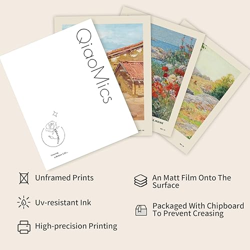 Miniatura 3 de QIAOMICS Arte floral para pared, pósteres florales vintage para estética de habitación, paquete de 6 impresiones botánicas sin marco de 8 x 10