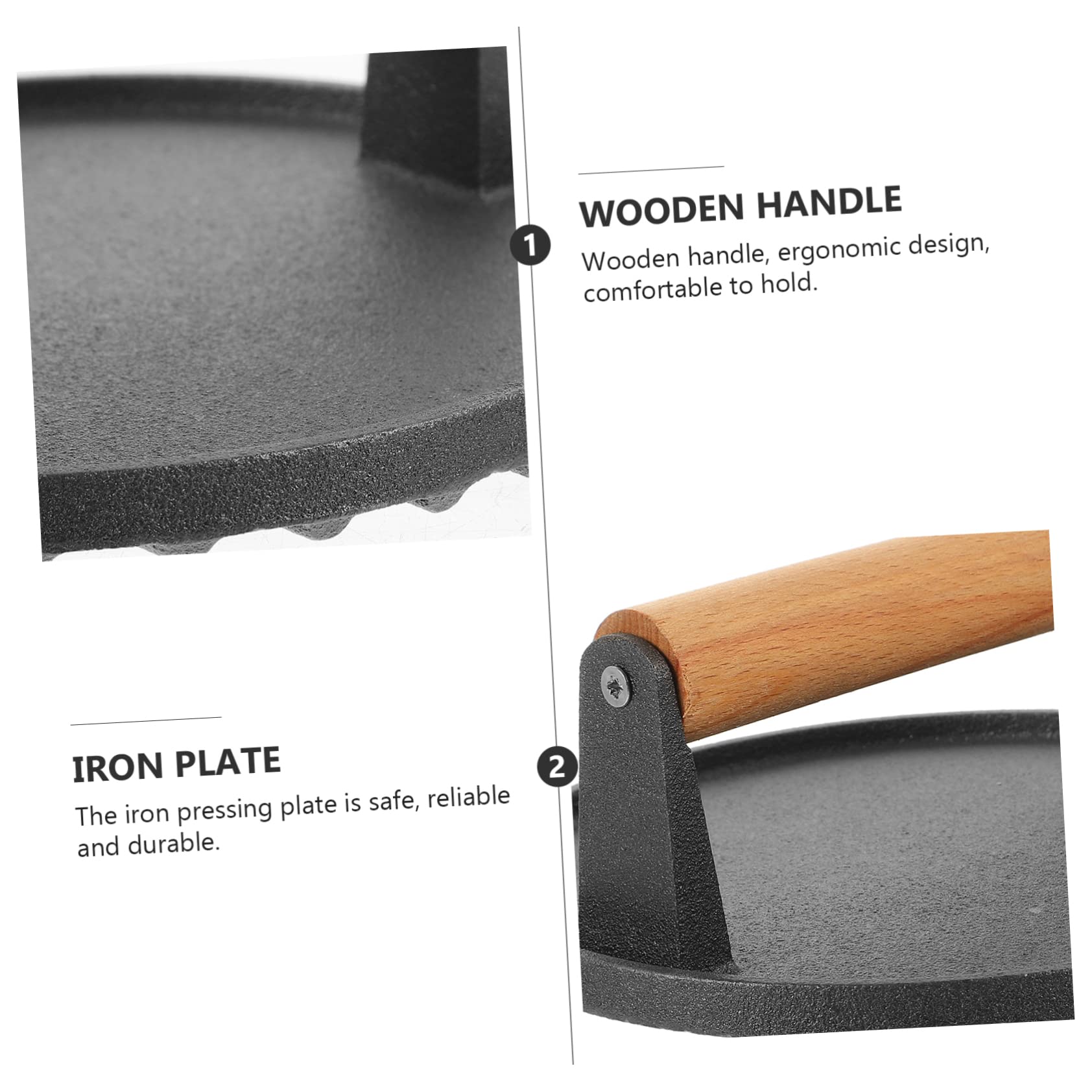 OFFSCH Cast Iron Meat Press with Handle Burger Press for Even Patty Cooking for Grilling Bbqs Outdoor Cooking Kitchen Tool for Shaped Burgers