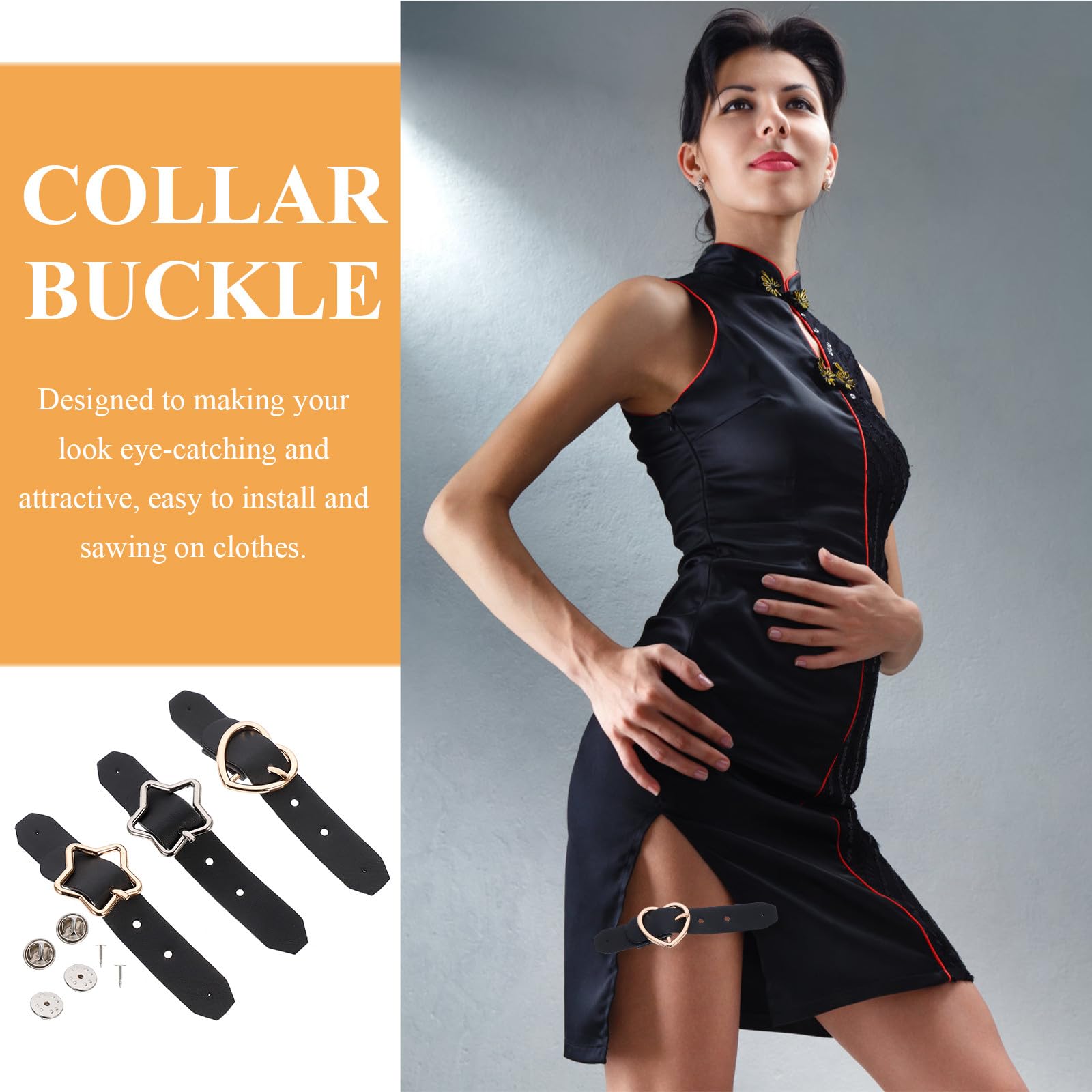 3 Stück Leder Schnallen für Plisseerock mit Seitlicher Pu Metall Dekoration Rostfrei und Stilvoll für Selbstgemacht Liebhaber und Faltenrock Zubehör